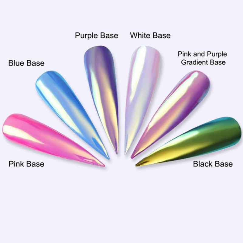 Bellecrey 1Box Holographic Nail Powder Mermaid Nail Glitter Powder Pearl Shell Shimmer Powder Glimmer Dust Pretty Shimmer Laser Glitters Nail Art Decorations Champaign Gold Holographic Nail Flakes Rainbow - Image 2